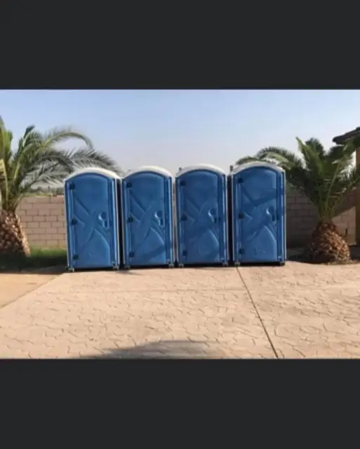 Row of porta potties for an event